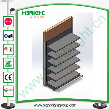 Wooden and Metal Storage Single Sided Display Rack